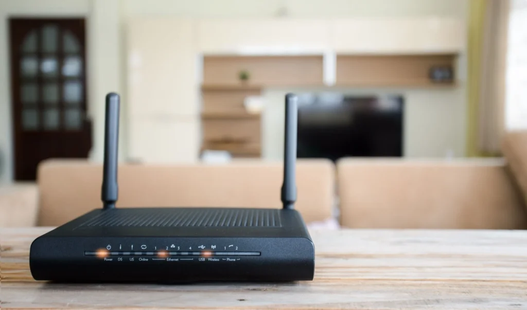 a black router on a table