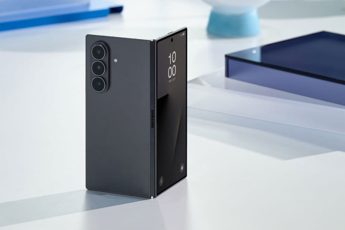 The new Samsung Galaxy Z Fold7 unfolded to show its large main display.