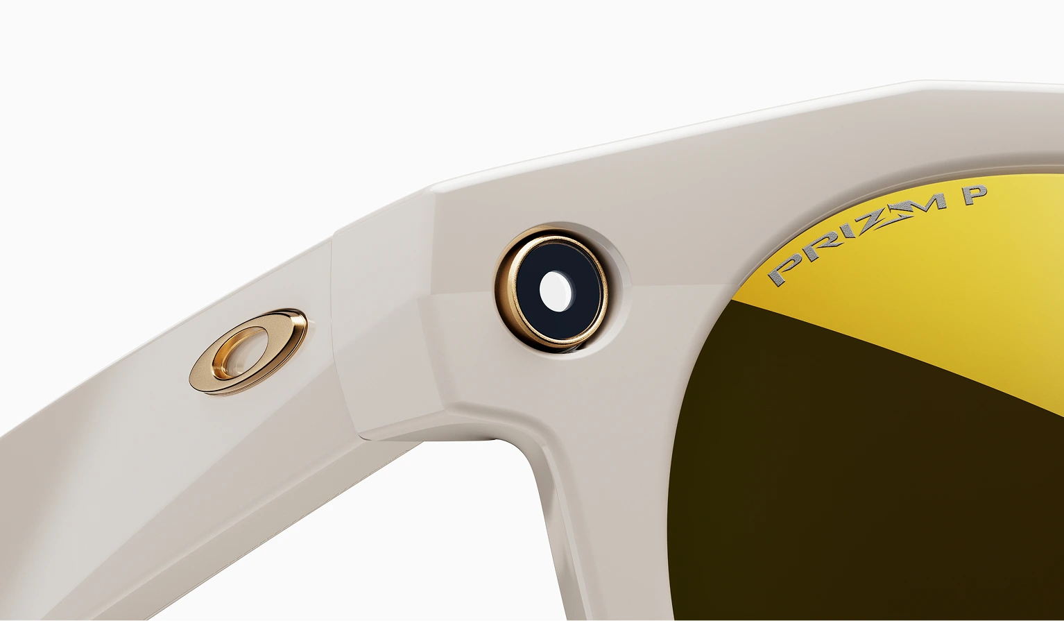 A person wearing the new Oakley Meta HSTN AI smart glasses.