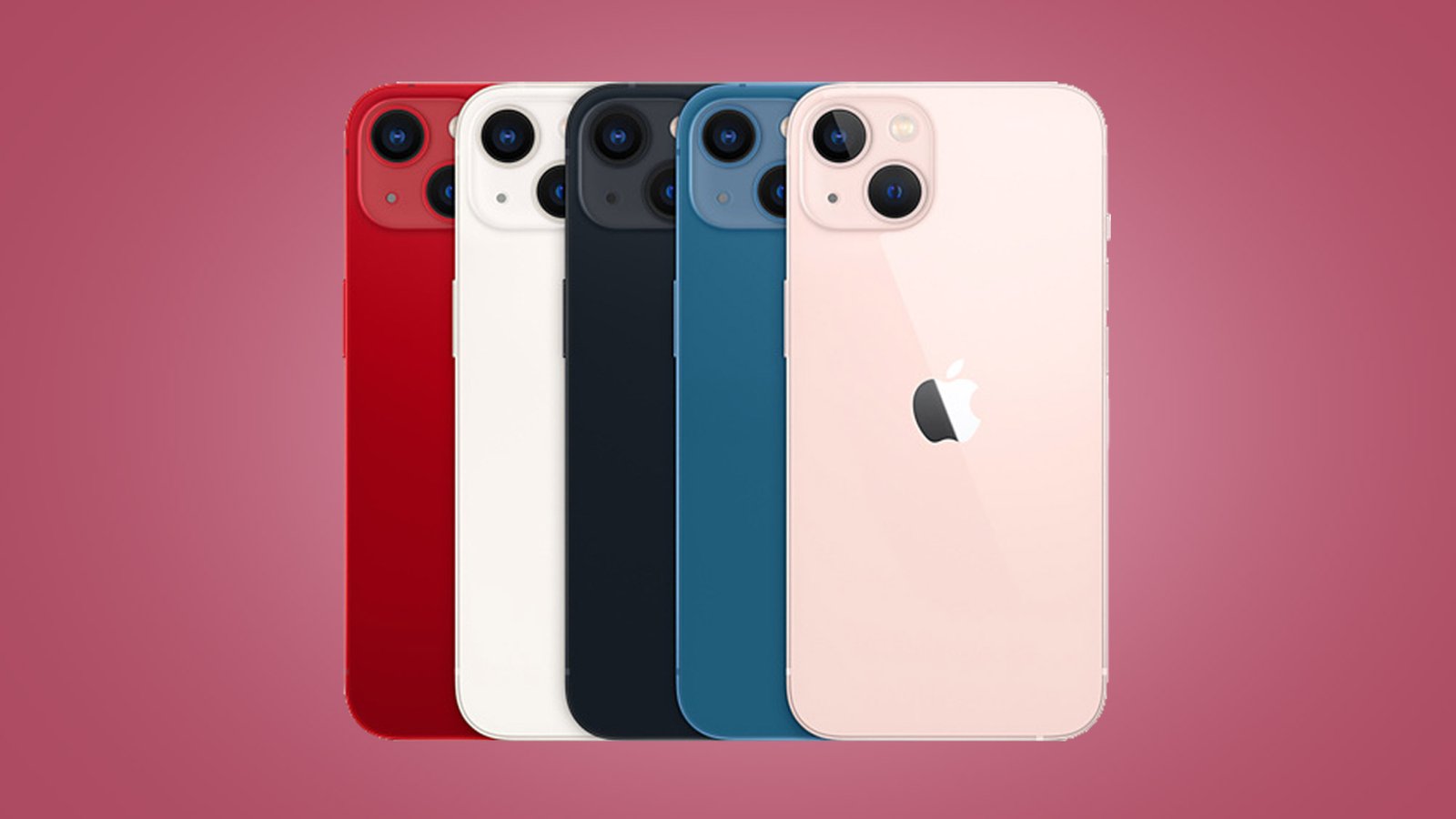 The iPhone 13 shown alongside newer smartphone models.
