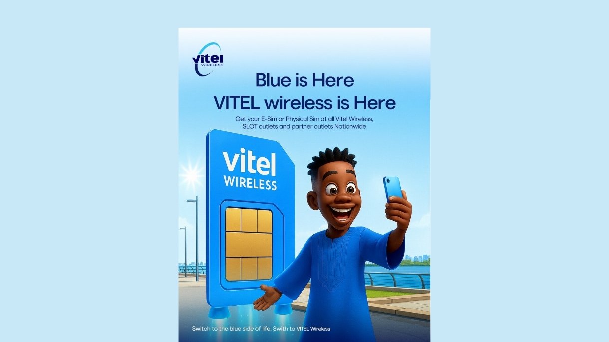 A promotional image of the Vitel Wireless brand on a smartphone.
