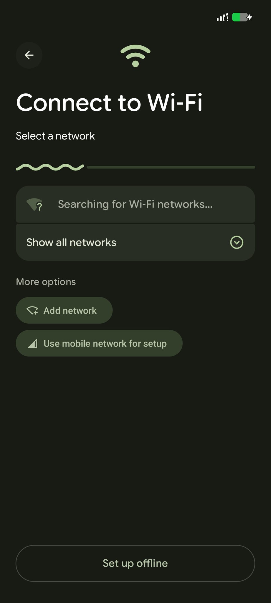 Android 16 QPR2 Beta 3 Setup Screen - Connect to Wi-Fi