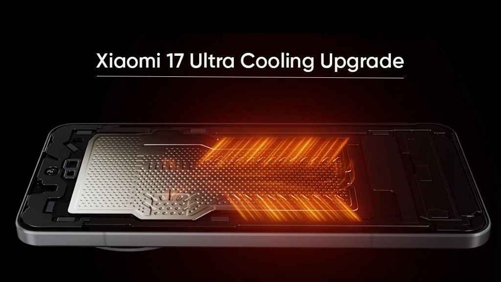 A close-up of the advanced cooling technology inside the Xiaomi 17 Ultra.