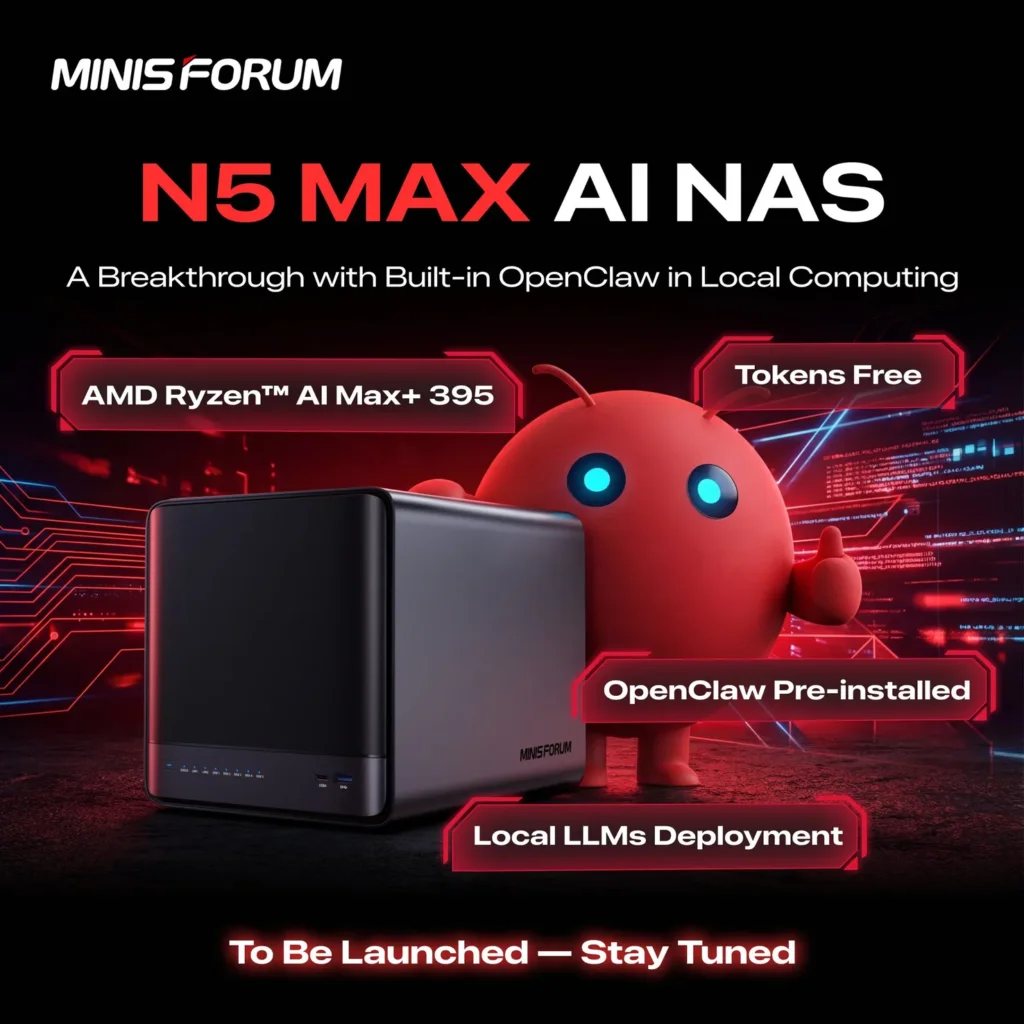Minisforum Reveals New Details About Its Upcoming N5 Max NAS Solution Featuring Openclaw