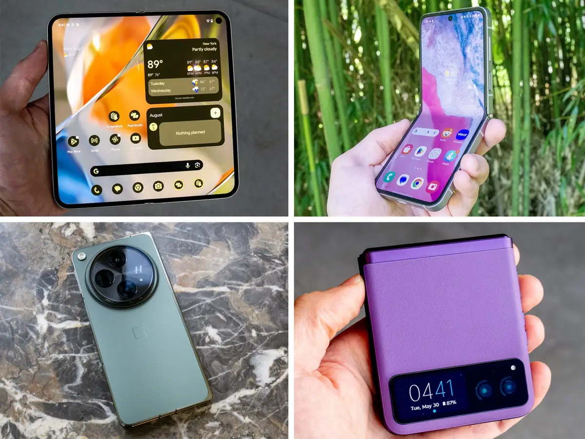 Comparison between different foldable phone form factors