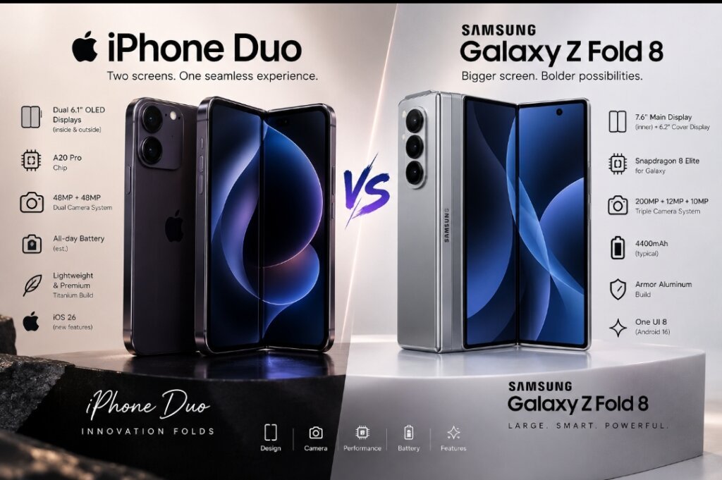 iPhone Duo vs Samsung Galaxy Z Fold 8: Which Foldable Phone Wins?