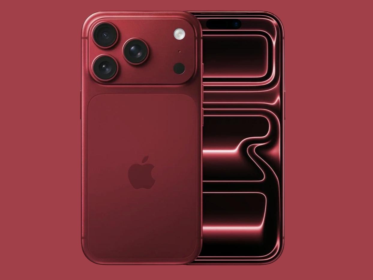 Render of the rumored Dark Cherry red iPhone 18 Pro showcasing the new colorway