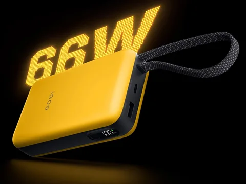 High-capacity iQOO power bank launches with built-in cable and up to 66W fast charging support